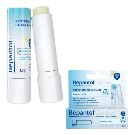 Hidratante Labial Bepantol Derma, Protetor Labial Diário FPS 50 Foto 1