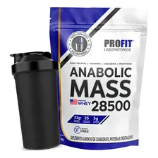 Hipercal贸rico Mass Anabolic 28500 3kg Profit + Coqueteleira Sabor Morango Foto mini 2