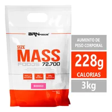 Hipercalórico Size Mass Foods 72700 BRN Foods Refil 3kg Massa Carboidratos Calorias Sabor Morango Foto mini 4