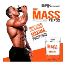 Hipercalórico Size Mass Foods 72700 BRN Foods Refil 3kg Massa Carboidratos Calorias Sabor Morango Foto mini  3