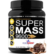 Hipercalórico Super Mass 9600 Sports Nutrition 3kg - Sabor Chocolate Foto  mini 1