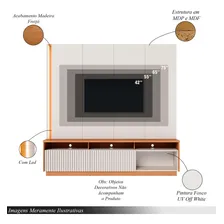 Home Estante Orlo 200cm Tv Até 75 Mdp/mdf Off White/freijó Foto  mini 1