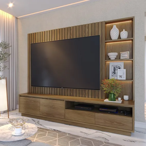 Home Estante Para Tv 82 Monterrey Led AmĂȘndoa Foto 1