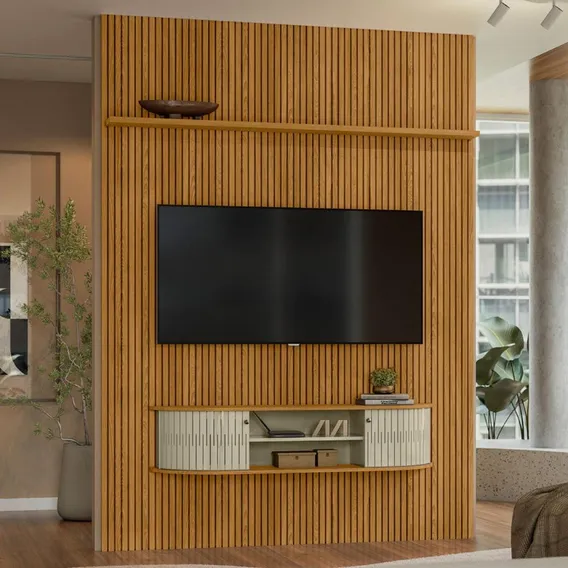 Home Painel Para Tv Ravenspire Cumaru Opala Foto 1
