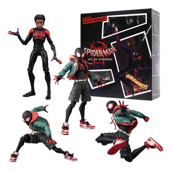 Homem Aranha Action Figure Miles Morales Aranha Verso Foto 1