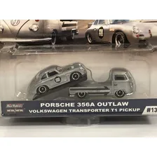 Hot Wheels Porsche 356a Outlaw Vw Transporter T1 Pickup Team Color Gris Foto mini  2