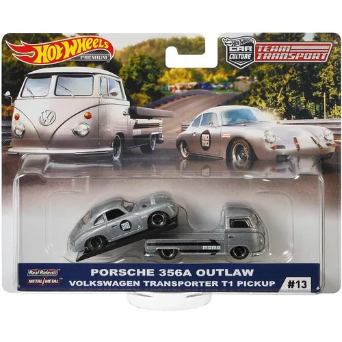 Hot Wheels Porsche 356a Outlaw Vw Transporter T1 Pickup Team Color Gris Foto 1