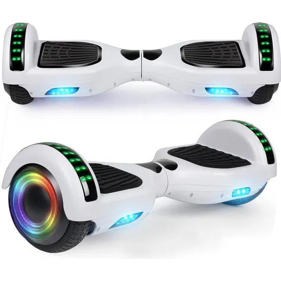 Hoverboard Overboard Skate Elétrico Bluetooth Com Led Branco Foto 1