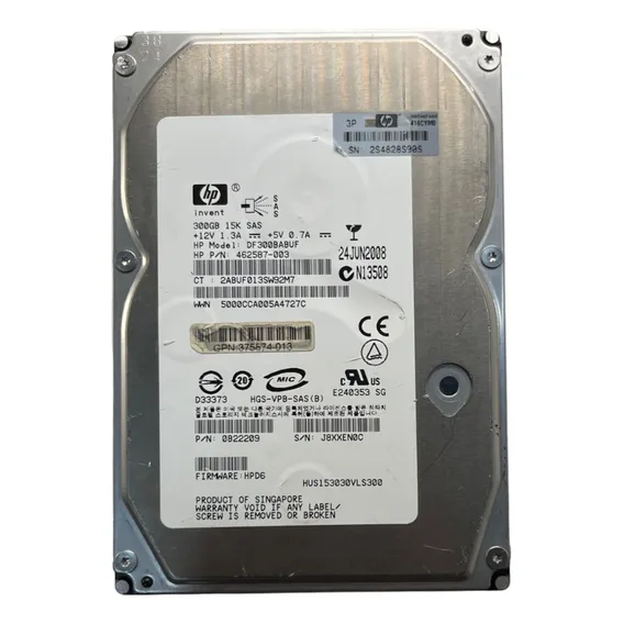 Hp Hd 300gb 15k 3.5 Sas 3gbps 416248-001 416127-B21 sem Gaveta Cor Cinza Foto 1