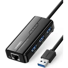 Hub 3 Portas Usb 3.0 Rede Rj45 Gigabit 10/100/1000 Ugreen Foto  mini 1