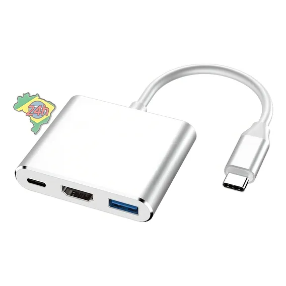 Hub Adaptador Usbc 3.1 Tipo C Hdmi Para Apple Macbook 3x1 Foto 1