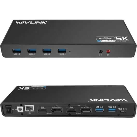 Hub de docking station Wavlink Usb Type-c Dp Hdmi 4k Rj45 Audio Foto 1