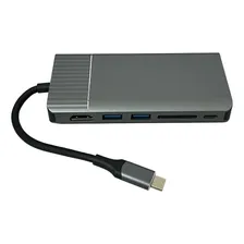 Hub Dock Hdmi 4k Vga Usb 3 Tipo C 8 Em 1 Foto mini 4