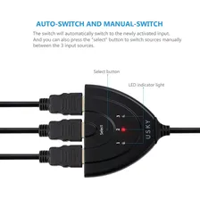 Hub Hdmi Switch 3x1 Adaptador Cabo 3 Entradas 1 Saída Foto mini 4