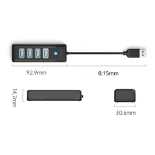 Hub Orico 5gbps Usb 3.0 4 Portas De Alta Velocidade Foto mini 2