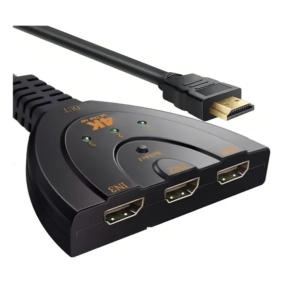 Hub Switch 03 Portas Hdmi Com Cabo 4k Dex Hh-104 Foto 1