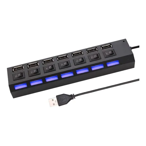 Hub Usb 2.0 Com 7 Portas Velocidade De 480mbps Foto 1
