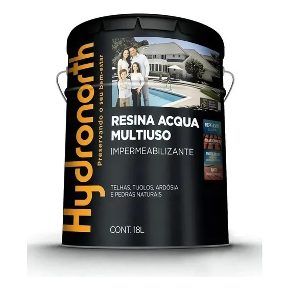 Hydronorthobra telhado lajes Resina Acqua Multiuso Incolor 18L Piso Pedra Parede Telhado Foto 1