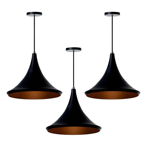 Ideallume Lustre pendente preto 3 Preto Foto 1
