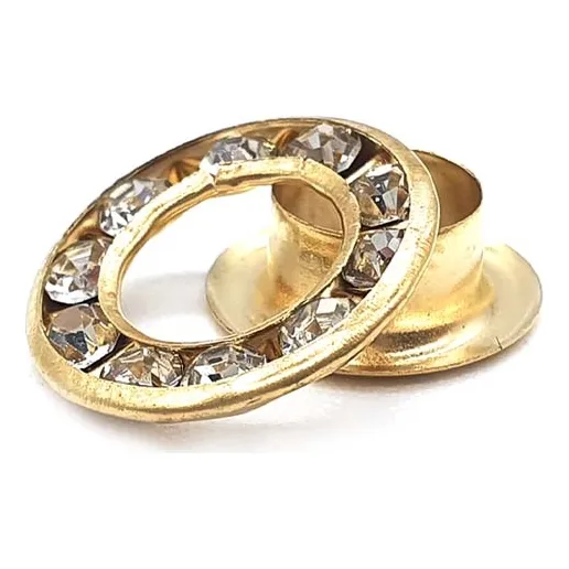 Ilh贸s Com Arruela De Strass - 12mm X 6mm - Dourado Foto 1