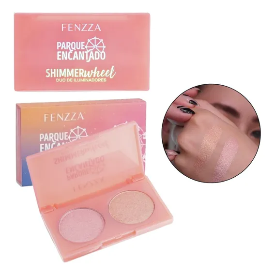 Iluminador Duo Fenzza Brilho Intenso Paleta Parque Encantado Tom Da Maquiagem Duo De Iluminadores Fenzza Foto 1