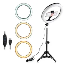 Iluminador High Ring Light 30cm Celular Luz Iluminação Led Foto mini 1
