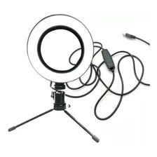 Iluminador Ring Light 16cm Usb Led Misto 3500k 5500k + Tripé Foto mini 3