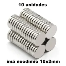 Ima De Neodímio 10x2 Redondo Pequeno 10mm X 2mm N35 - 10pcs Foto  mini 1