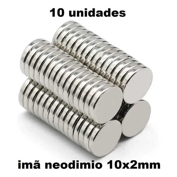 Ima De Neodímio 10x2 Redondo Pequeno 10mm X 2mm N35 - 10pcs Foto 1