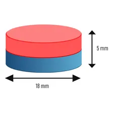 Ímã neodímio ø 18x5 mm n35 5 unidades Foto mini  3