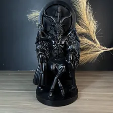 Imagem Baphomet No Trono Preto - Imagem Resina 30cm Foto mini  3