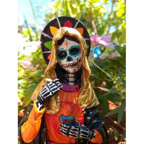 Imagem Busto Santa Muerte Em Gesso 15 Cm Foto 1