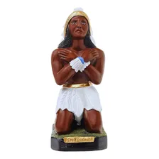Imagem Caboclo Pena Branca Ajoelhado 40 Cm Gesso Umbanda Cor Único Foto mini 1