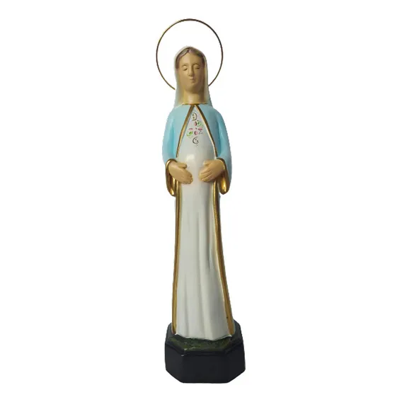 Imagem De Nossa Senhora Grávida 26cm Nossa Senhora Ó Gesso Foto 1