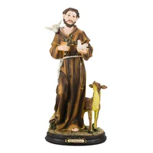 Imagem Enfeite Resina São Francisco Grande - 41cm Cor Marrom Foto mini 1