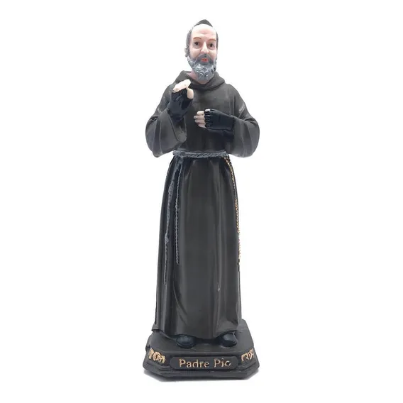 Imagem Estatua Padre Pio Com Luvas Resina 20 Cm Foto 1