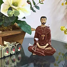 Imagem Estátua São Francisco De Assis Meditando Decorado Foto mini 2