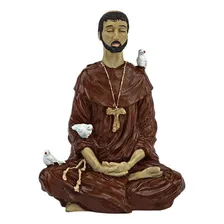 Imagem Estátua São Francisco De Assis Meditando Decorado Foto mini 1