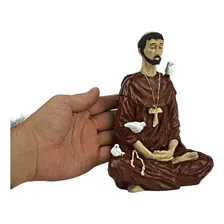 Imagem Estátua São Francisco De Assis Meditando Decorado Foto mini 3