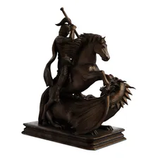 Imagem Estátua São Jorge - Santo Guerreiro - Resina Cor Cor Cobre Antigo Foto mini 4