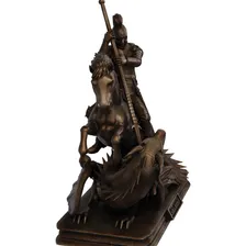 Imagem Estátua São Jorge - Santo Guerreiro - Resina Cor Cor Cobre Antigo Foto mini  3