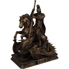 Imagem Estátua São Jorge - Santo Guerreiro - Resina Cor Cor Cobre Antigo Foto mini  2