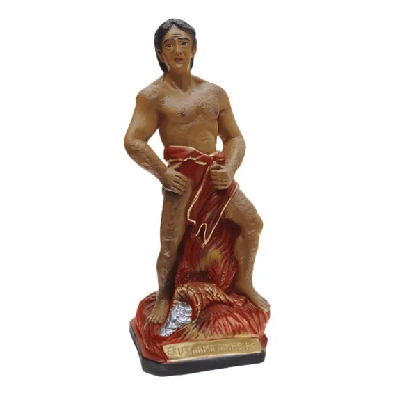 Imagem ExĂș Chama Dinheiro 40 Cm Gesso Escultura Umbanda Foto 1
