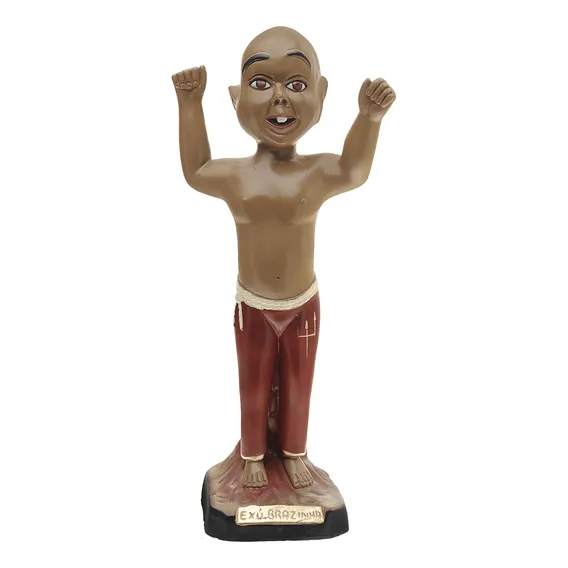 Imagem ExĂș Mirim Brasinha 30cm Gesso Escultura Umbanda Foto 1