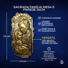 Imagem Gesso Sagrada Família Dourada Grande 34cm Cor Dourado Foto mini  2