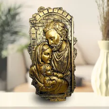 Imagem Gesso Sagrada Família Dourada Grande 34cm Cor Dourado Foto mini  3