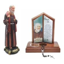Imagem Grande Padre Pio Resina + Porta Terço Padre Pio Foto mini 1
