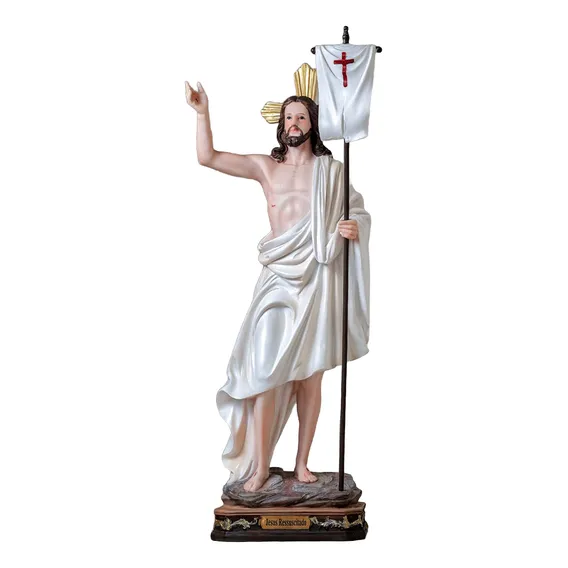 Imagem Jesus Ressuscitado 60cm Resina Cor Colorido Foto 1