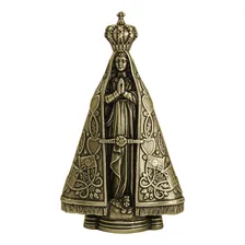 Imagem Nossa Senhora Aparecida Em Metal Ouro Velho 8,5 Cm Foto  mini 1