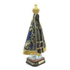 Imagem Nossa Senhora Aparecida Manto Dourado Resina 30 Cm Foto mini 2